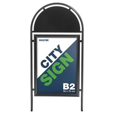 Topdel til City Sign Gadeskilt - Sort - 50x70 cm