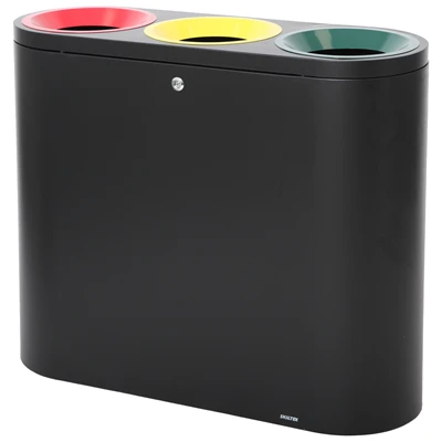 SKILTEX Trio station til affaldssortering - 3x39L - Rød - Gul - Grøn