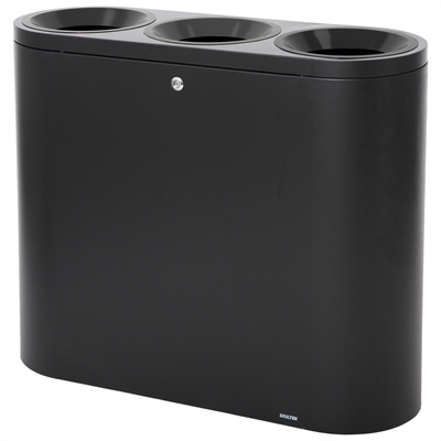 SKILTEX Trio station til affaldssortering - 3x39L - Sort