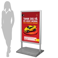 Tung udendørs skilt med betonfod - 70x100 cm