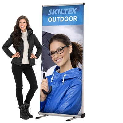 UDENDØRS dobbeltsidet roll up inkl. print - 85 x 200 cm - Med hurtig levering