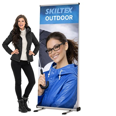 UDENDØRS dobbeltsidet roll up inkl. print - 85 x 200 cm