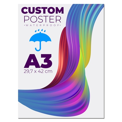 Udendørs vandfast A3 plakat inkl. print - Med hurtig levering
