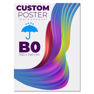 Udendørs vandfast 100x140 cm plakat inkl. print - Med hurtig levering