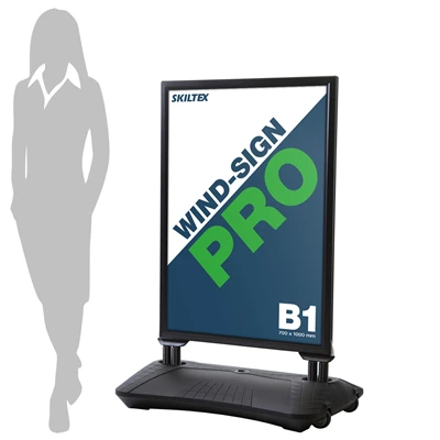 Wind-Sign Pro Sort Gadeskilt - 70x100 cm