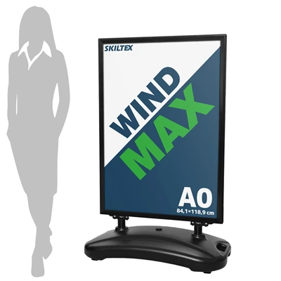 WindMax Sort Gadeskilt - A0