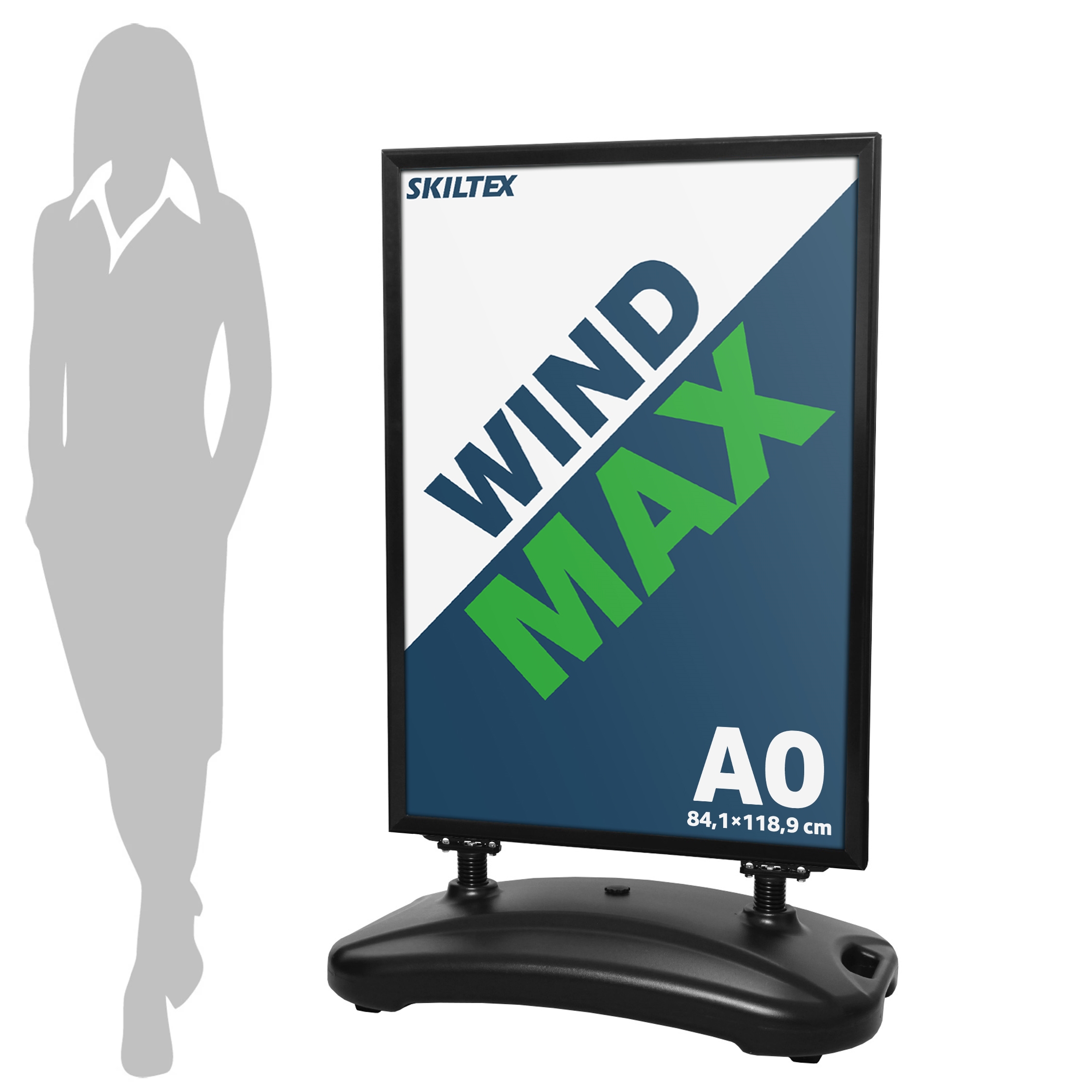 WindMax Sort Gadeskilt - A0