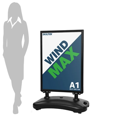 WindMax Sort Gadeskilt - A1