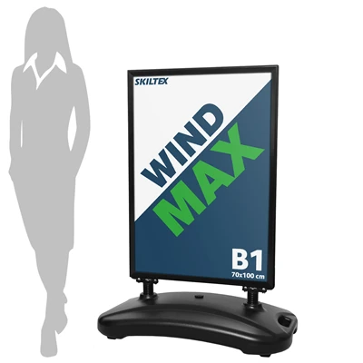 WindMax Sort Gadeskilt - 70x100 cm