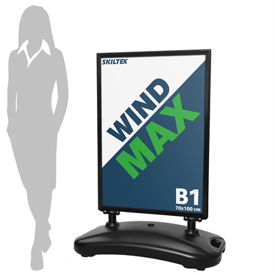 WindMax Sort Gadeskilt - 70x100 cm