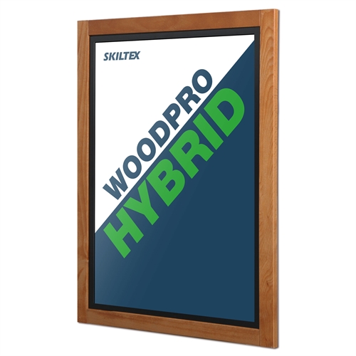 WoodPro Hybrid plakatramme / kridttavle til væg - A2
