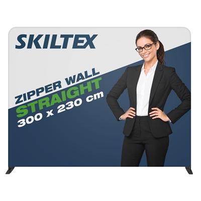 Zipper Wall Straight Sort - 300x230 cm - Inkl. print