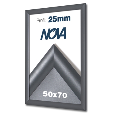 Nova Antracit grå Klikramme med 25mm profil 50x70 cm
