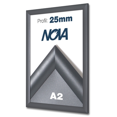Nova Antracit A2 Klikramme med 25mm profil