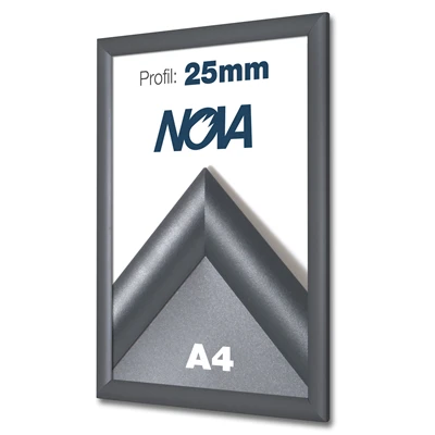 Antracitgrå klikramme med 25 mm profil