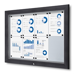 Antracit Premium 8xA4 Outdoor Whiteboard Udhængsskab