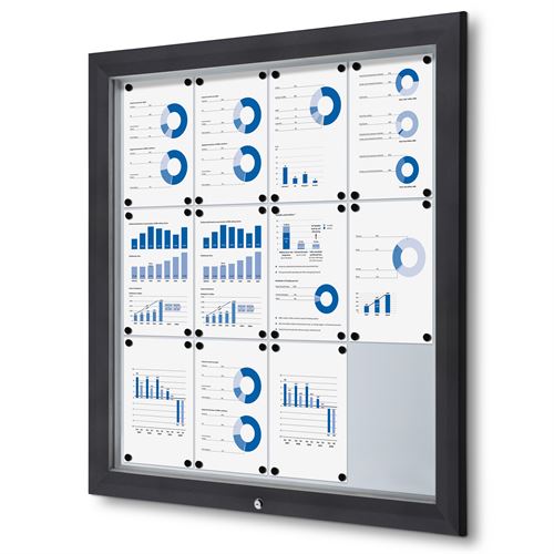 Antracit Premium 12xA4 Outdoor Whiteboard Udhængsskab