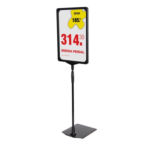 Biz Pro sort skilteholder med metal fod - A4