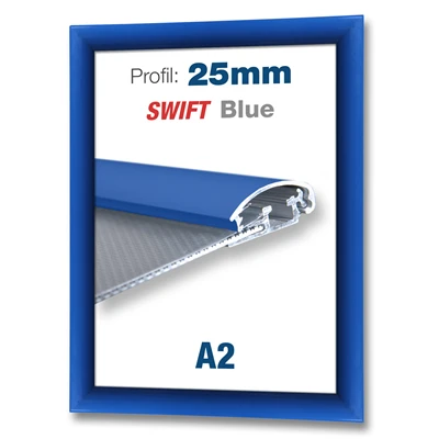 Blå Swift klikramme med 25mm profil - A2