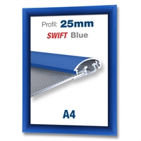 Blå Swift klikramme med 25mm profil - A4