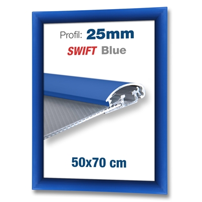 Blå Swift klikramme med 25mm profil - 50x70 cm