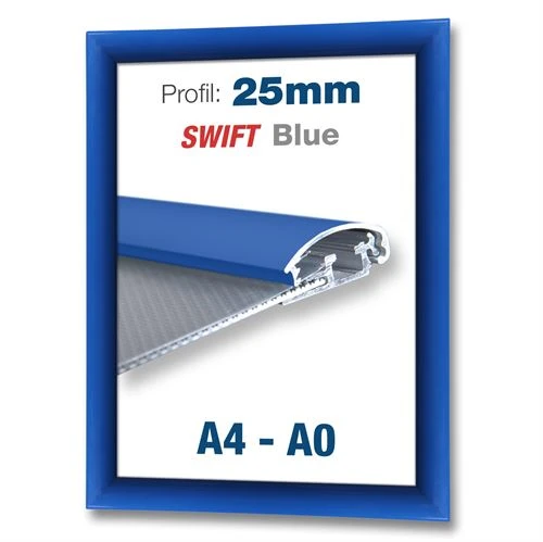 Blå klikramme med afrundet 25 mm profil