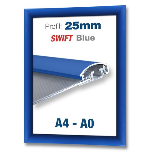 Blå klikramme med afrundet 25 mm profil