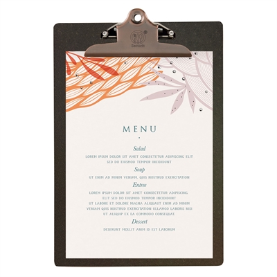 Træ clipboard menuholder - Mørkebrun - A4