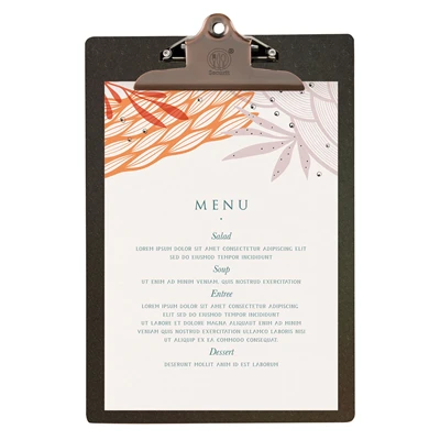 Træ clipboard menuholder - Mørkebrun - A4