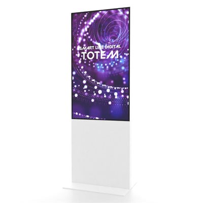 Smart-Line Totem Digital Skilt med 55" Skærm - Hvid