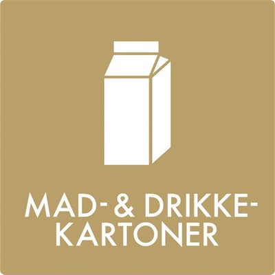 Mad- & drikkekartoner - Affaldssortering klistermærke - 12x12 cm