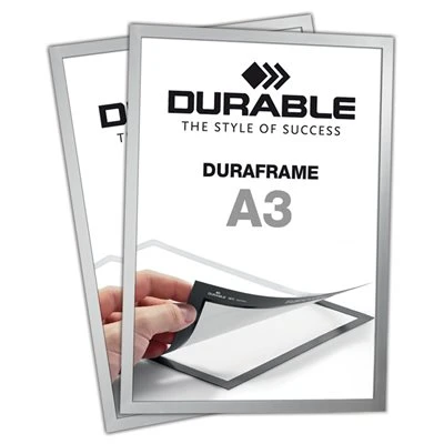 Selvklæbende A3 Magnetramme - Duraframe® Sølv - 2-pak