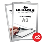 Selvklæbende A3 Magnetramme - Duraframe® Sølv - 2-pak