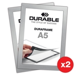 Selvklæbende A5 Magnetramme - Duraframe® Sølv - 2-pak