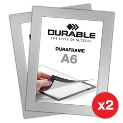 Selvklæbende A6 Magnetramme - Duraframe® Sølv - 2-pak