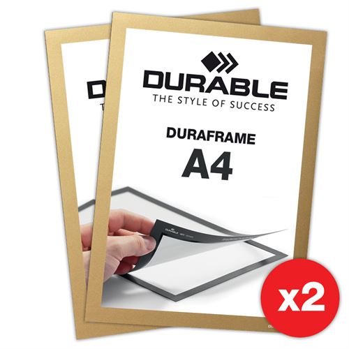 Selvklæbende A4 Magnetramme - Duraframe® Guld - 2-pak