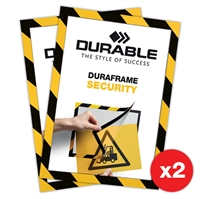 Duraframe® Security Gul/Sort - Selvklæbende A4 Magnetramme - 2-pak