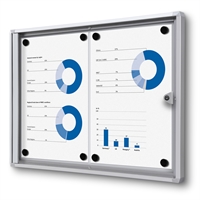 Economy indendørs whiteboard opslagsskab - 2xA4