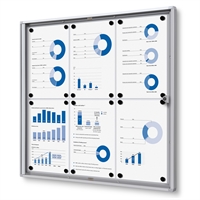 Economy indendørs whiteboard opslagsskab - 6xA4