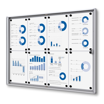 Economy indendørs whiteboard opslagsskab - 8xA4