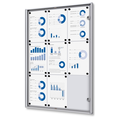 Economy indendørs whiteboard opslagsskab - 9xA4