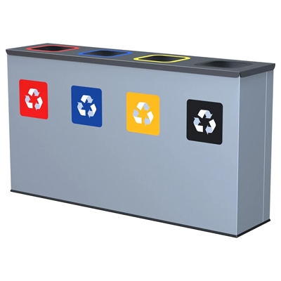 Eco Station til affaldssortering | 4x30L sækkeholdere