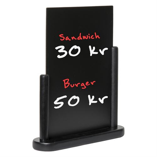 Sort menu kridttavle til bord