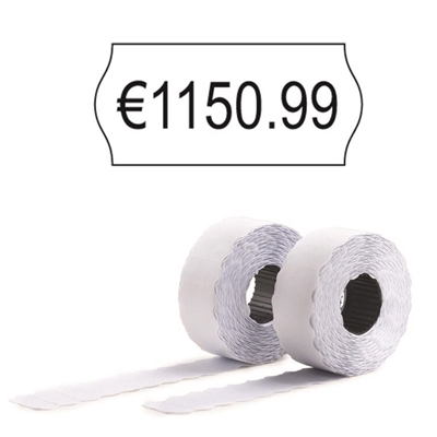Etiketter til prismærkepistoler - 12x26 mm - Permanent - Hvid