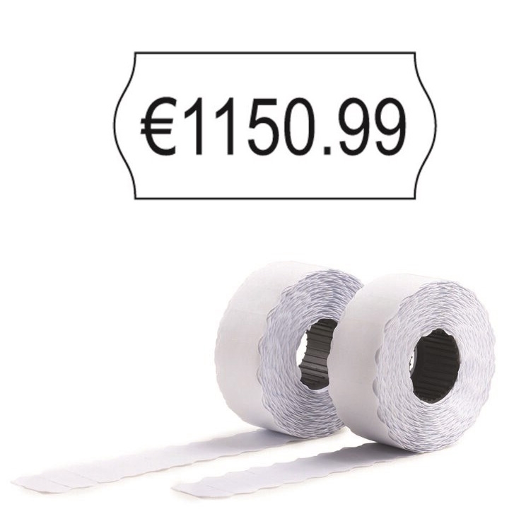 Etiketter til prismærkepistoler - 12x26 mm - Aftagelig - Hvid