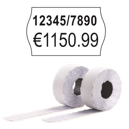 Etiketter til prismærkepistoler - 12x26 mm - Aftagelig - Hvid
