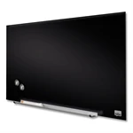 Sort glastavle med magnetisk whiteboard overflade