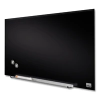 Sort glastavle med magnetisk whiteboard overflade