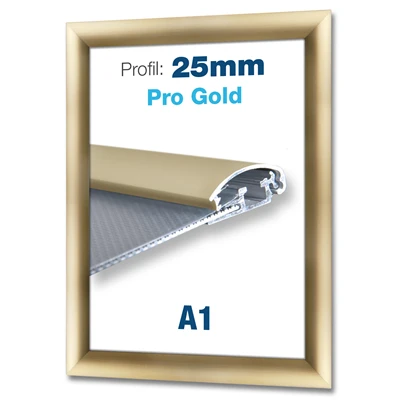 Guld klikramme med 25mm profil - A2