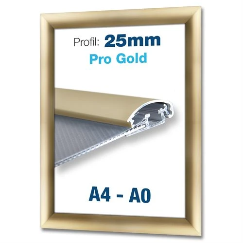 Pro Guld klikrammer med 25mm profil